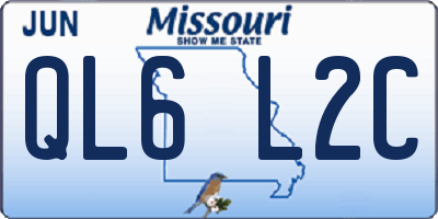 MO license plate QL6L2C