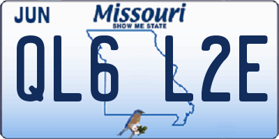 MO license plate QL6L2E