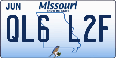 MO license plate QL6L2F