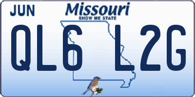 MO license plate QL6L2G