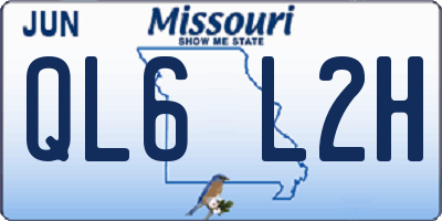 MO license plate QL6L2H