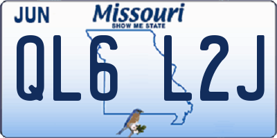 MO license plate QL6L2J