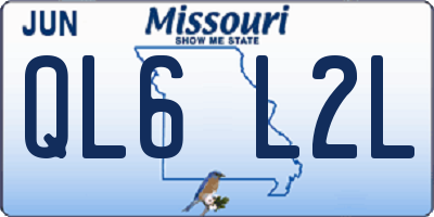 MO license plate QL6L2L