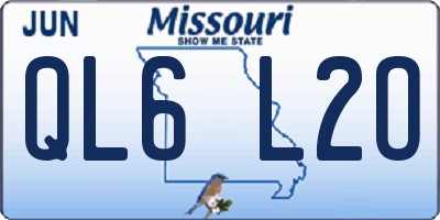MO license plate QL6L2O