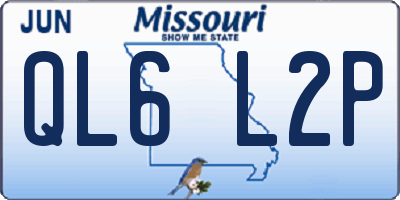 MO license plate QL6L2P