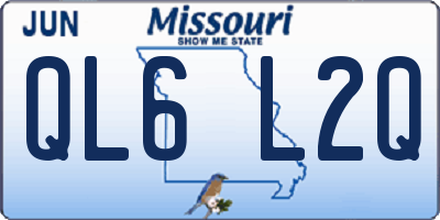 MO license plate QL6L2Q