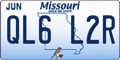 MO license plate QL6L2R