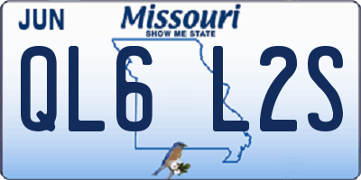 MO license plate QL6L2S