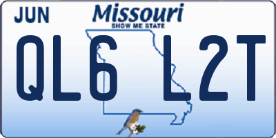 MO license plate QL6L2T