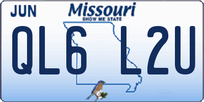 MO license plate QL6L2U