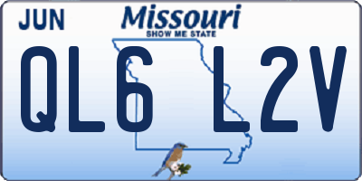 MO license plate QL6L2V