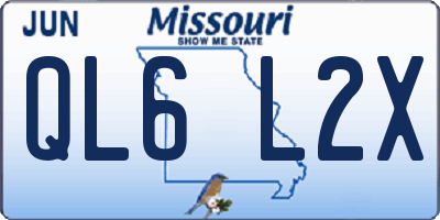 MO license plate QL6L2X