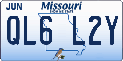 MO license plate QL6L2Y