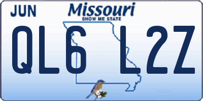MO license plate QL6L2Z