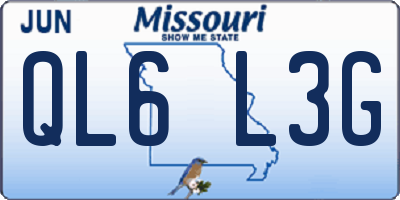 MO license plate QL6L3G