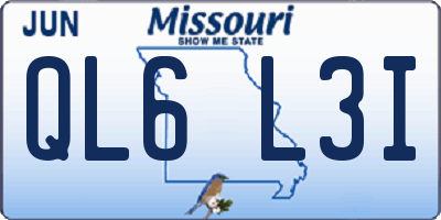 MO license plate QL6L3I