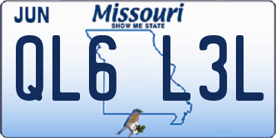 MO license plate QL6L3L