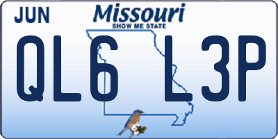 MO license plate QL6L3P