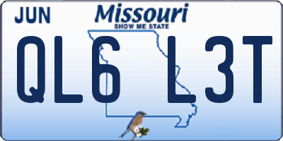 MO license plate QL6L3T