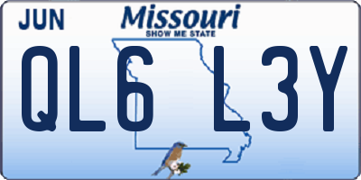 MO license plate QL6L3Y