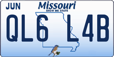 MO license plate QL6L4B