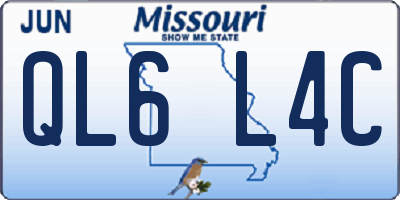 MO license plate QL6L4C