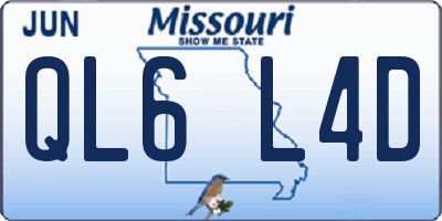 MO license plate QL6L4D