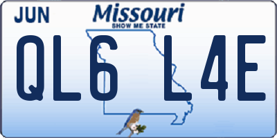 MO license plate QL6L4E