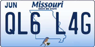 MO license plate QL6L4G