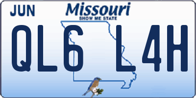 MO license plate QL6L4H