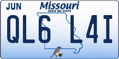 MO license plate QL6L4I