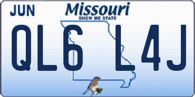MO license plate QL6L4J