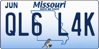 MO license plate QL6L4K