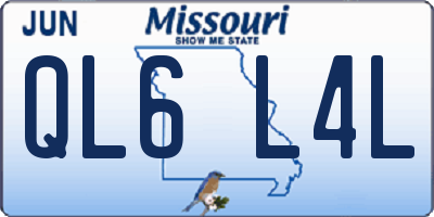 MO license plate QL6L4L