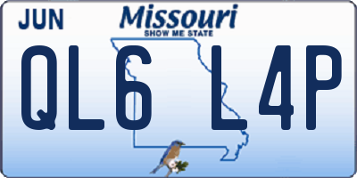 MO license plate QL6L4P