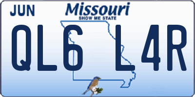 MO license plate QL6L4R