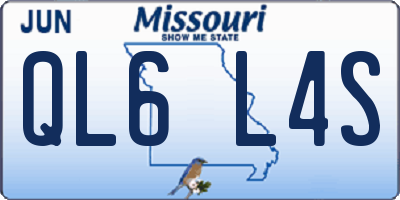 MO license plate QL6L4S