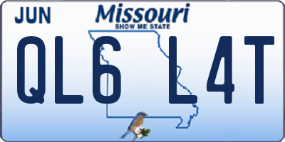 MO license plate QL6L4T