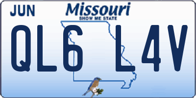 MO license plate QL6L4V