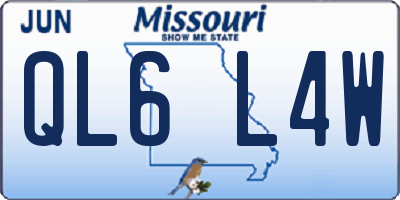 MO license plate QL6L4W