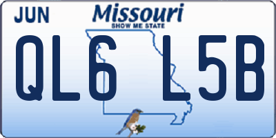 MO license plate QL6L5B