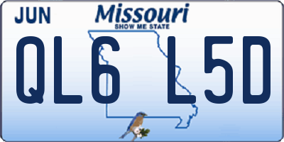 MO license plate QL6L5D