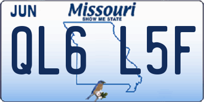 MO license plate QL6L5F