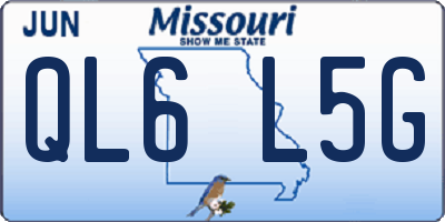 MO license plate QL6L5G