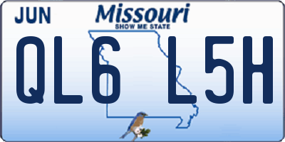 MO license plate QL6L5H