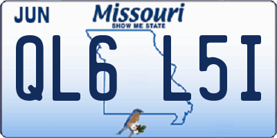 MO license plate QL6L5I