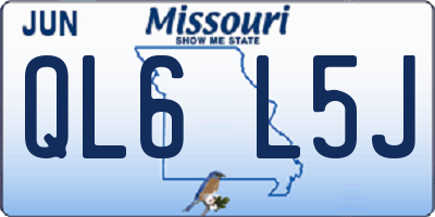MO license plate QL6L5J