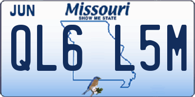 MO license plate QL6L5M