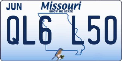 MO license plate QL6L5O
