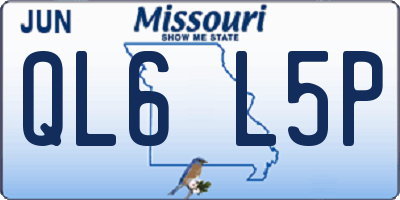 MO license plate QL6L5P